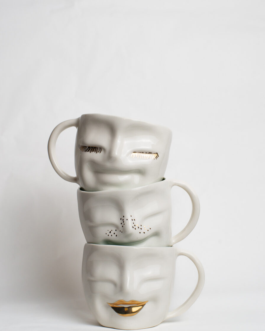 Baltas smaidīgās krūzes | Porcelāns