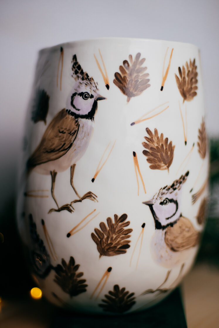 Cekulzīlīte | Apgleznota porcelāna vāze