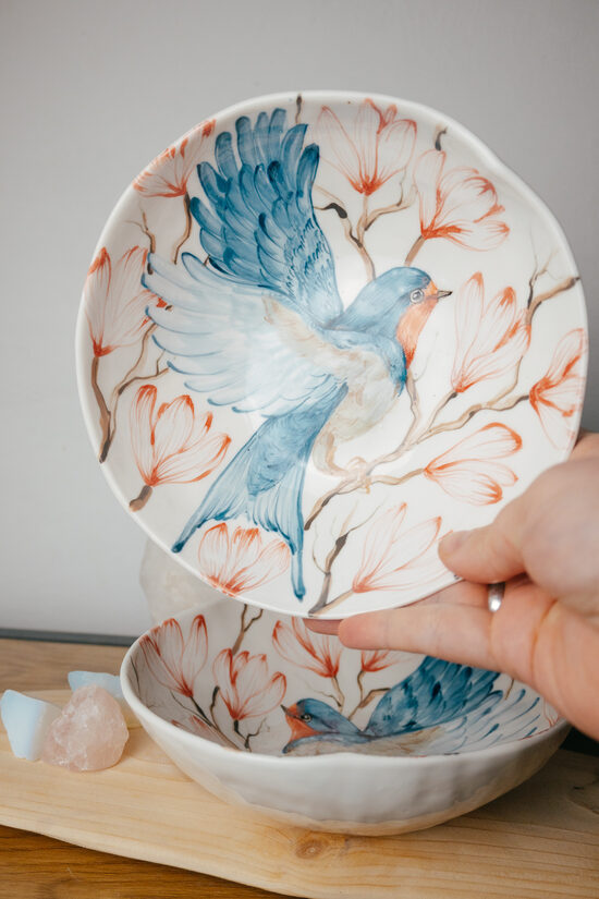 Bezdelīga magnolijās | Porcelāna bļoda