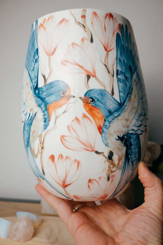 Bezdelīgas magnolijās | Porcelāna vāze